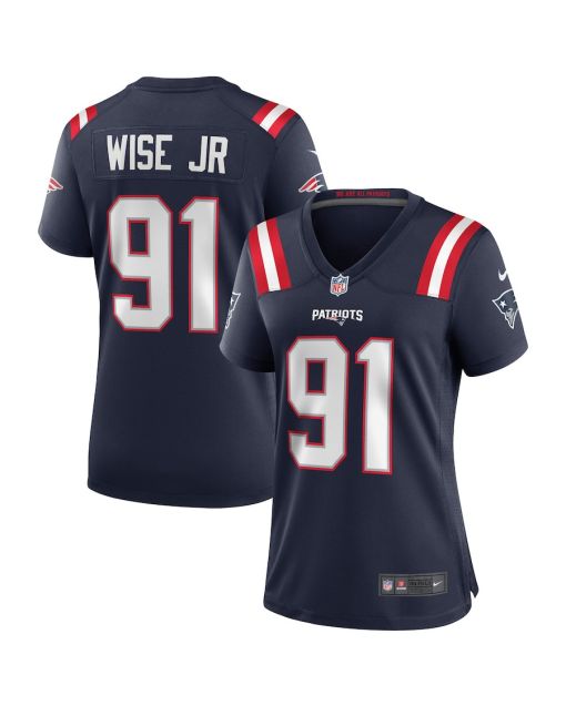 Deatrich Wise Jr. 91 New England Patriots Women Game Jersey – Navy