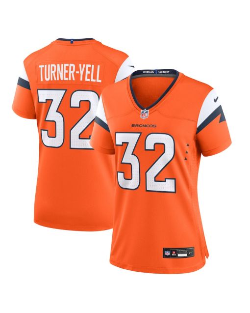 Delarrin Turner-Yell 32 Denver Broncos Women’s Team Game Jersey – Orange