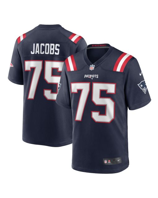 Demontrey Jacobs 75 New England Patriots Game Men Jersey – Navy