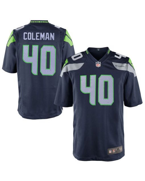 Derrick Coleman 40 Seattle Seahawks YOUTH Team Color Game Jersey – College Navy