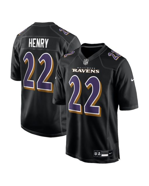 Derrick Henry 22 Baltimore Ravens Fashion Men Jersey – Carbon Black