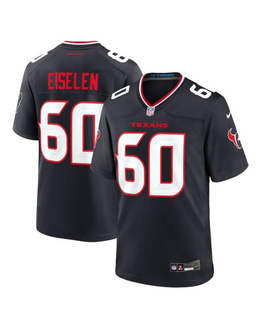 Dieter Eiselen 60 Houston Texans Team Game Men Jersey – Navy