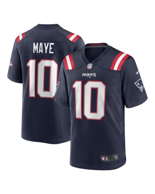 Drake Maye 10 New England Patriots 2024 NFL Draft First Round Pick Player Game Jersey – Navy