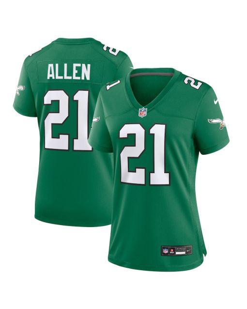 Eric Allen 21 Philadelphia Eagles Women’s Alternate Game Jersey – Kelly Green