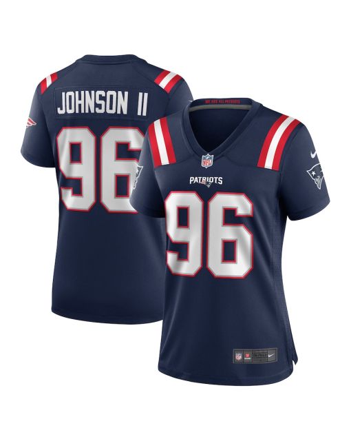 Eric Johnson II 96 New England Patriots Women’s Game Jersey – Navy