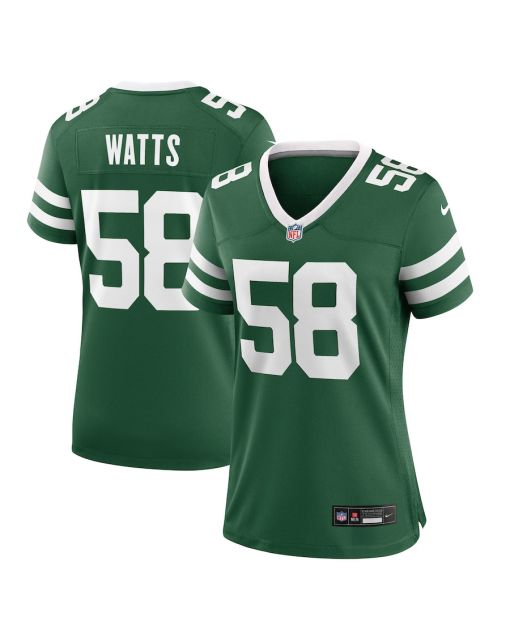 Eric Watts 58 New York Jets Women’s Team Game Jersey – Legacy Green