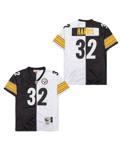 Franco Harris 32 Pittsburgh Steelers Two-Toned Retro Throwback Men Jersey – Black/White