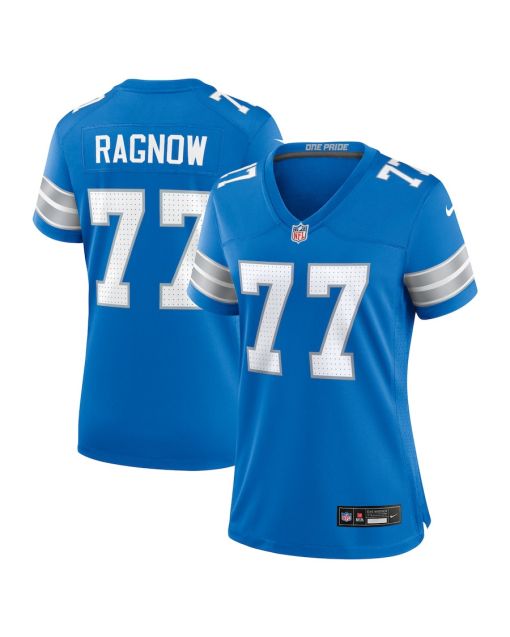 Frank Ragnow 77 Detroit Lions Women’s Team Game Jersey – Blue