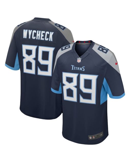 Frank Wycheck 89 Tennessee Titans Men Game Retired Jersey – Navy