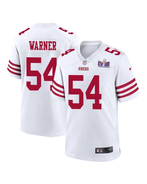 Fred Warner 54 San Francisco 49ers Super Bowl LVIII Patch Game Men Jersey – White