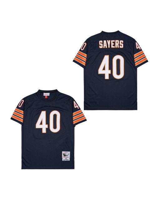 Gale Sayers 40 Chicago Bears Retro Throwback Men Jersey – Dark Navy
