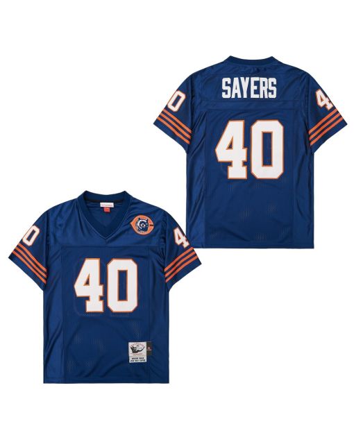 Gale Sayers 40 Chicago Bears Retro Throwback Men Jersey – Navy
