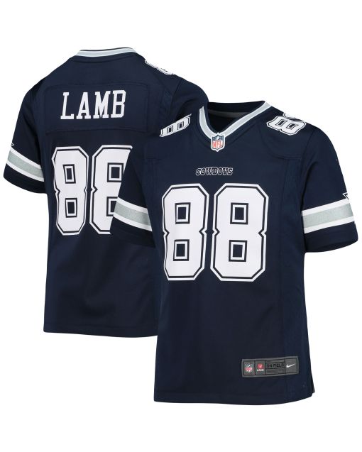Girls Youth Dallas Cowboys CeeDee Lamb Navy Game Jersey