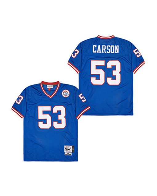 Harry Carson 53 New York Giants Spider Lockhart 43 Patch Throwback Men Jersey – Blue