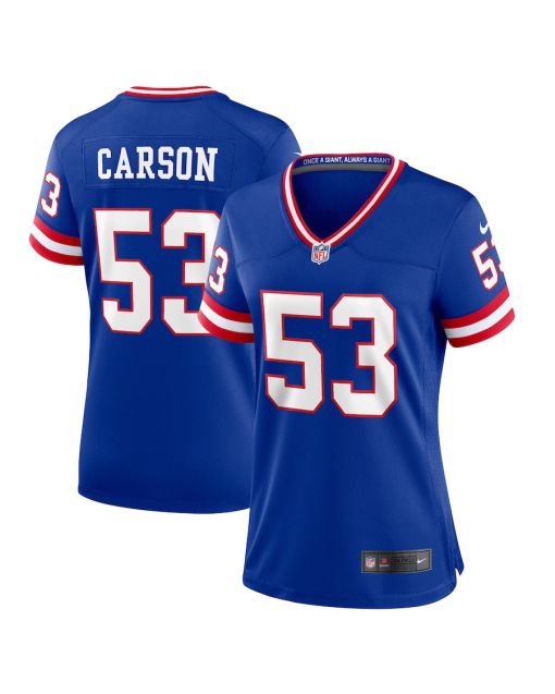 Harry Carson 53 New York Giants Women Classic Retired Game Jersey – Royal