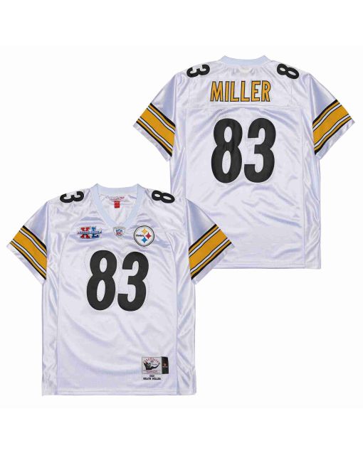Heath Miller 83 Pittsburgh Steelers Super Bowl XL Retro Throwback Men Jersey – White