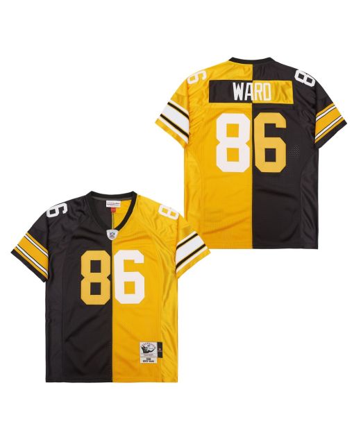 Hines Ward 86 Pittsburgh Steelers Two-Toned Retro Throwback Men Jersey – Black/Yellow