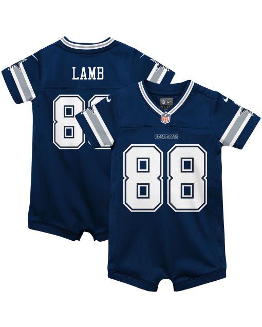 Infant Dallas Cowboys CeeDee Lamb Navy Game Jersey Romper