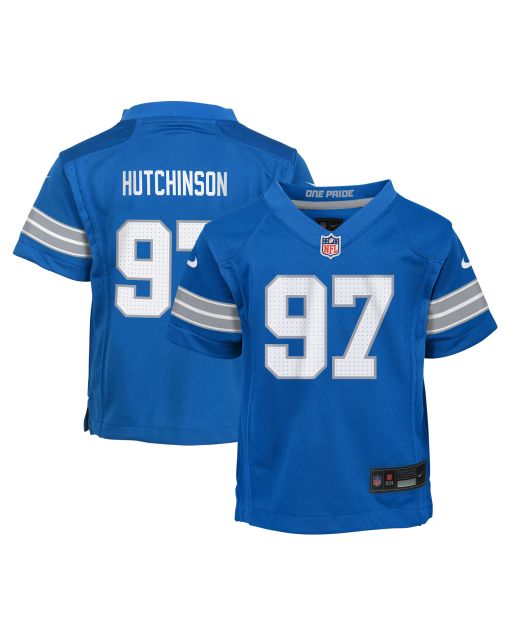 Infant Detroit Lions Aidan Hutchinson Blue Team Player Game Jersey