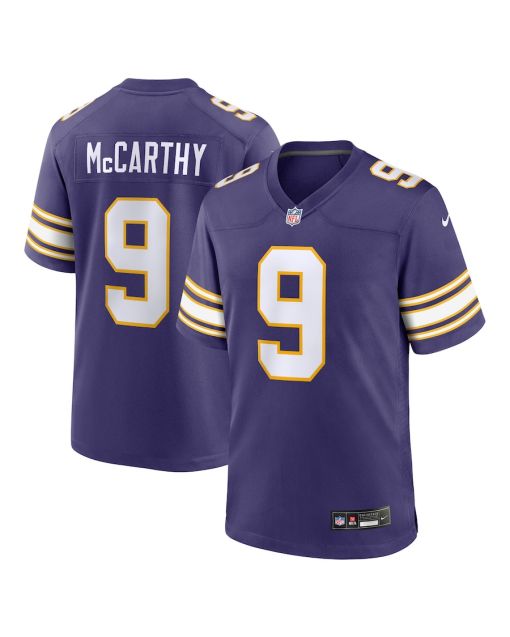 J.J. McCarthy 9 Minnesota Vikings 2nd Alternate 2024 NFL Draft First Round Pick Player Game Jersey – Purple