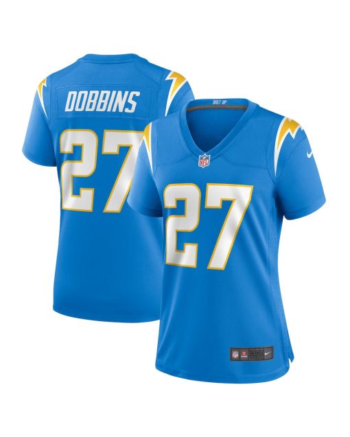 J.K. Dobbins 27 Los Angeles Chargers Team Game Women Jersey – Powder Blue