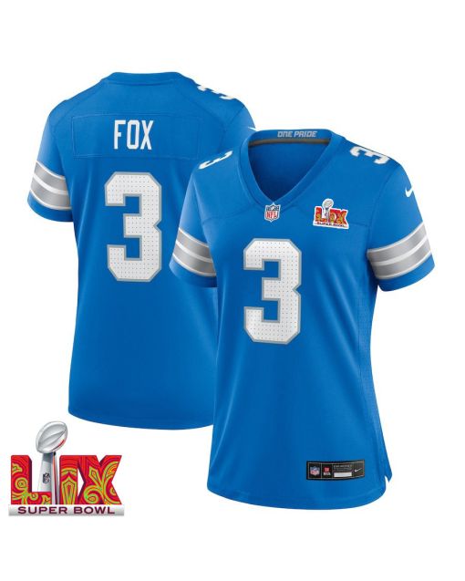 Jack Fox #3 Detroit Lions Super Bowl LIX Women’s Jersey – Blue
