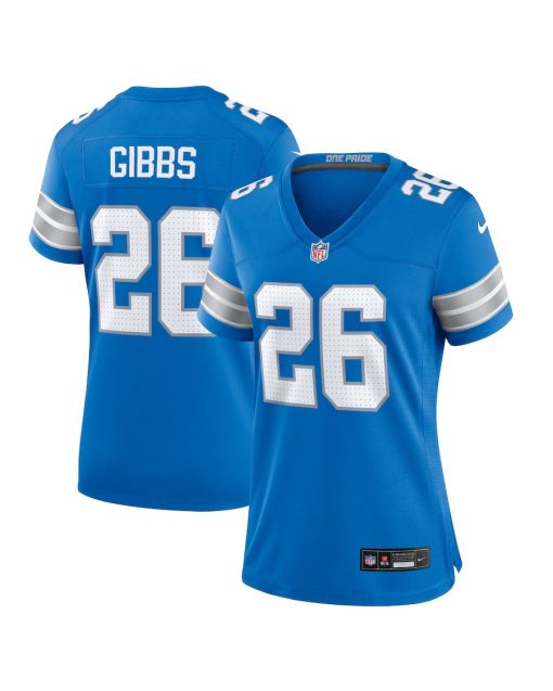 Jahmyr Gibbs 26 Detroit Lions Women’s Team Game Jersey – Blue