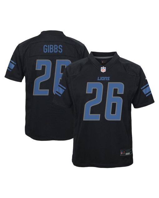 Jahmyr Gibbs 26 Detroit Lions YOUTH Fashion Game Jersey – Black