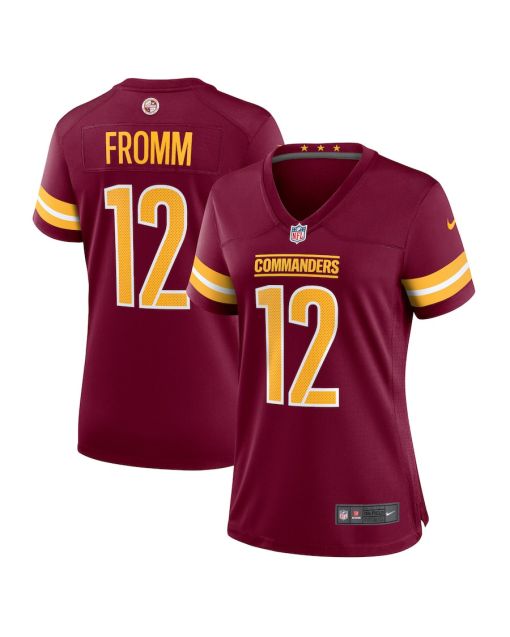 Jake Fromm 12 Washington Commanders Women Home Game Jersey – Burgundy