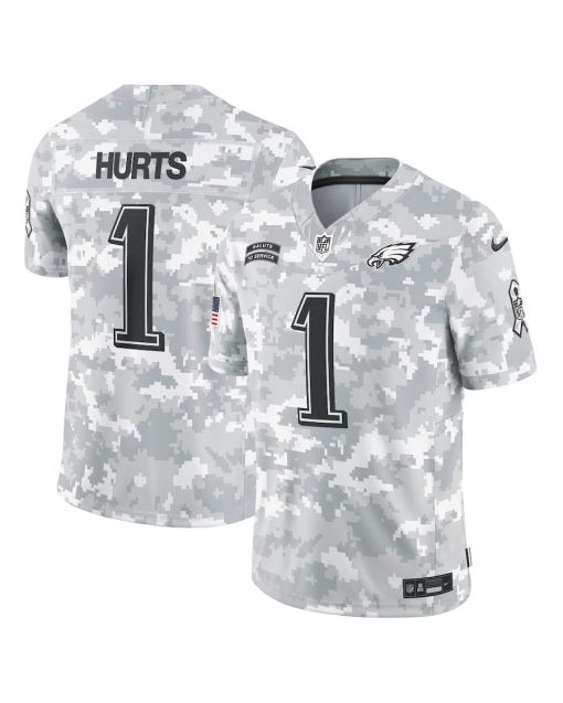 Jalen Hurts 1 Philadelphia Eagles 2024 Salute to Service Limited Men Jersey – Arctic Camo