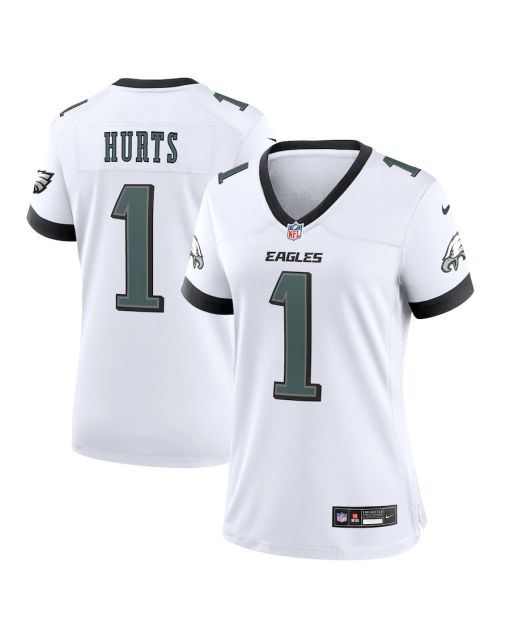 Jalen Hurts 1 Philadelphia Eagles Game Women Jersey – White