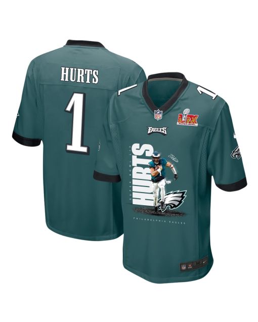 Jalen Hurts 1 Philadelphia Eagles ‘Hurts So Good’ Game Men Jersey – Midnight Green