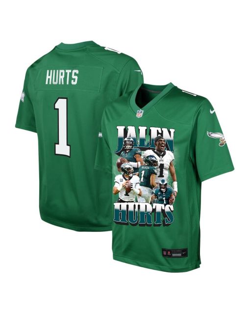 Jalen Hurts 1 Philadelphia Eagles Legacy YOUTH Jersey – Kelly Green