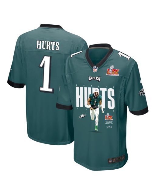 Jalen Hurts 1 Philadelphia Eagles ‘The Hurts Locker’ Game Men Jersey – Midnight Green