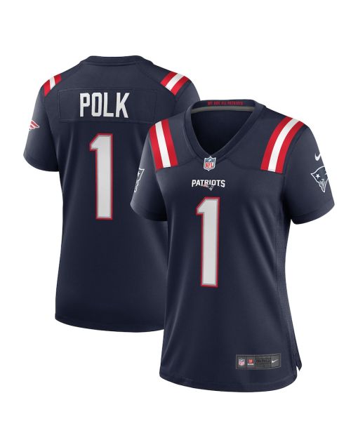 Ja’Lynn Polk 1 New England Patriots Women Team Game Jersey – Navy