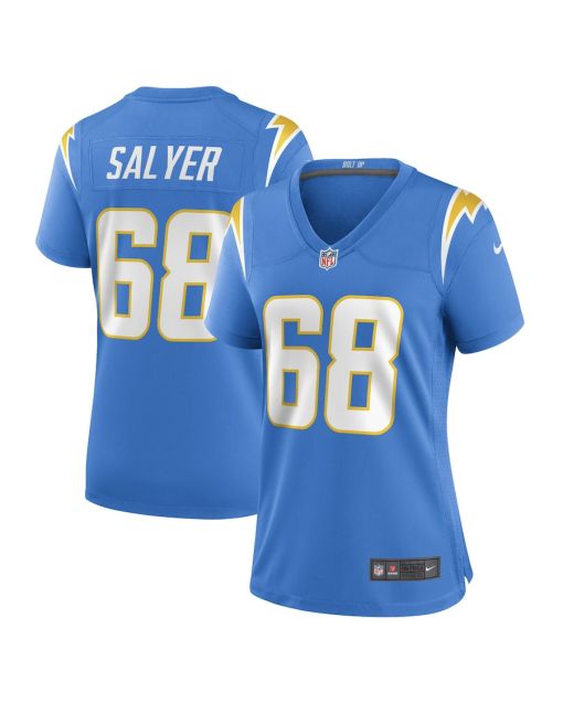 Jamaree Salyer 68 Los Angeles Chargers Women Game Jersey – Powder Blue