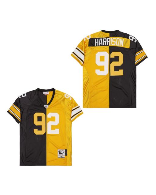 James Harrison 92 Pittsburgh Steelers Two-Toned Retro Throwback Men Jersey – Black/Yellow