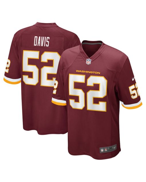 Jamin Davis 52 Washington Football Team Men Game Jersey – Burgundy