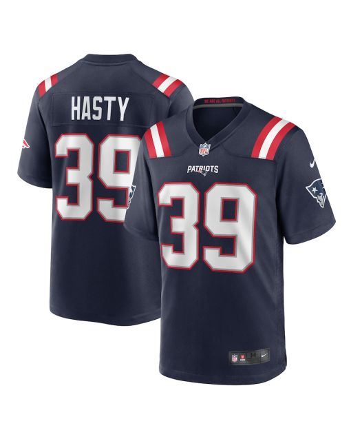 Jamycal Hasty 39 New England Patriots Game Men Jersey – Navy