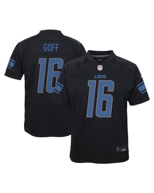 Jared Goff 16 Detroit Lions YOUTH Fashion Game Jersey – Black