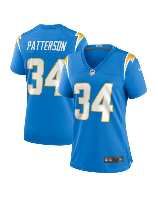Jaret Patterson 34 Los Angeles Chargers Women’s Game Jersey – Powder Blue