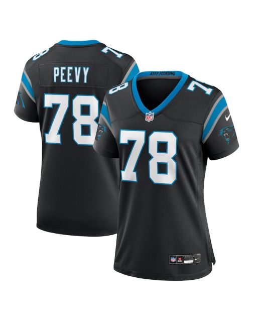 Jayden Peevy 78 Carolina Panthers Game Women Jersey – Black
