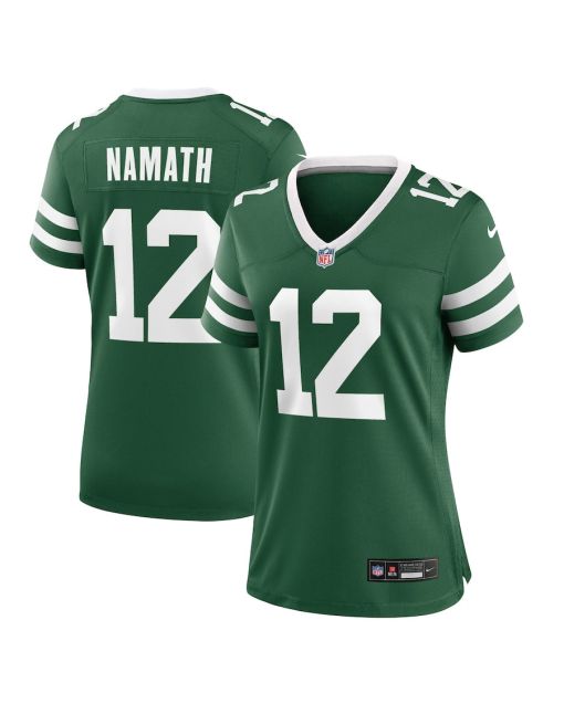 Joe Namath 12 New York Jets Game Women Jersey – Legacy Green