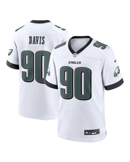 Jordan Davis 90 Philadelphia Eagles White Game Men Jersey – White