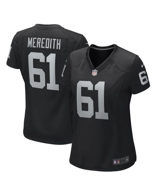 Jordan Meredith 61 Las Vegas Raiders Women’s Team Game Jersey – Black
