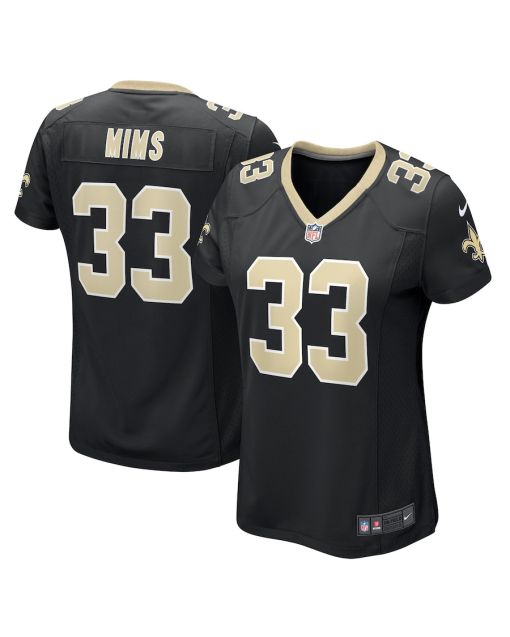 Jordan Mims 33 New Orleans Saints Women’s Game Jersey – Black