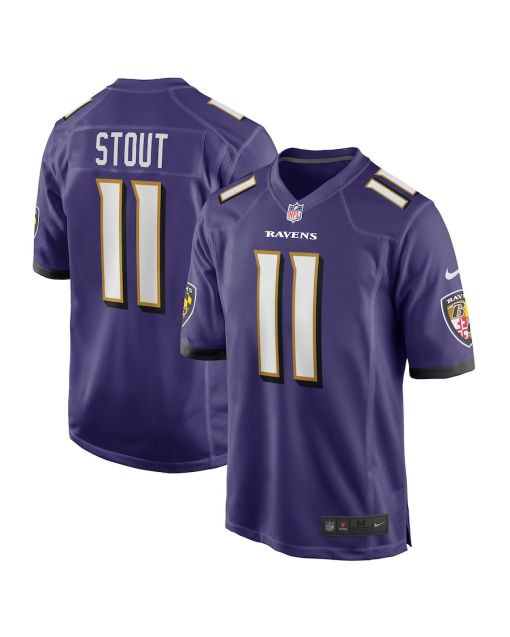 Jordan Stout 11 Baltimore Ravens Team Game Men Jersey – Purple