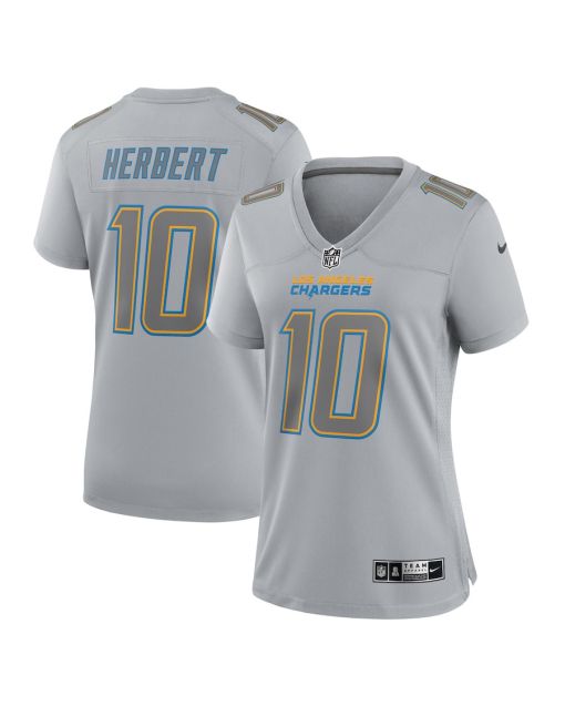 Justin Herbert 10 Los Angeles Chargers Women Atmosphere Fashion Game Jersey – Gray