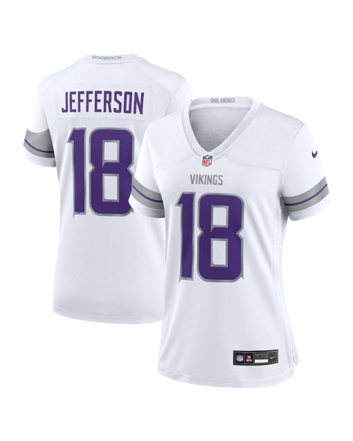 Justin Jefferson 18 Minnesota Vikings Women’s Alternate Game Player Jersey – White