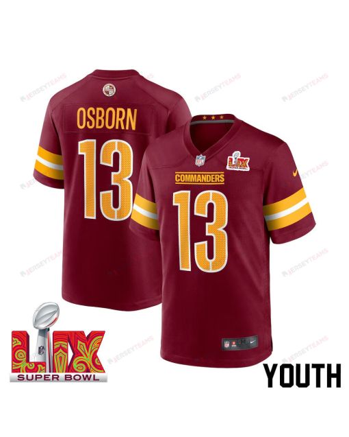 K.J. Osborn #13 Washington Commanders Super Bowl LIX Youth Jersey – Burgundy